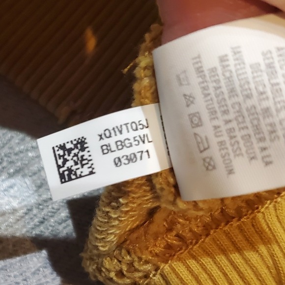 Aerie Lace-Up Oversized Crew Sweatshirt Mustard Yellow XS Distressed Hem - Picture 9 of 10